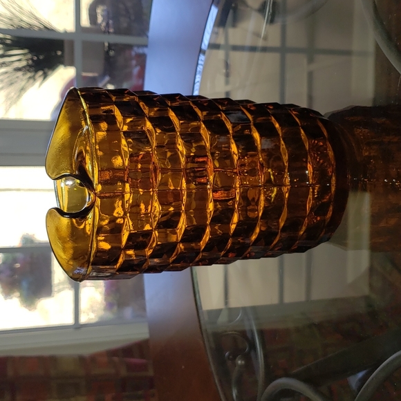 💘VINTAGE INDIANA AMBER COLONY WHITEHALL GOBLET WATER PARFAIT GLASS PITCHER LGE - Picture 5 of 12